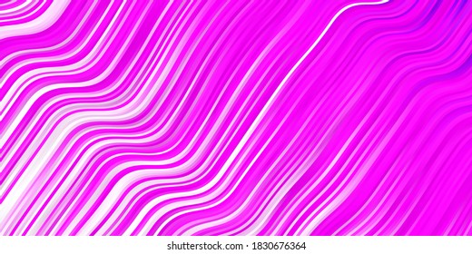 Light Pink vector pattern with lines. Bright illustration with gradient circular arcs. Design for your business promotion.