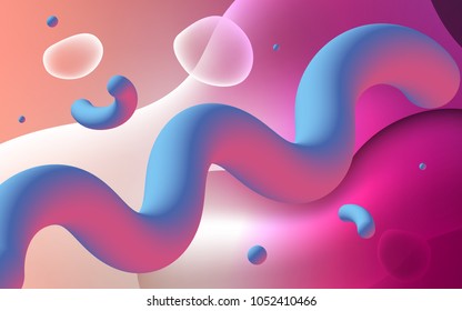 Light Pink vector pattern with liquid shapes. Glitter abstract illustration with wry lines. A completely new memphis design for your business.