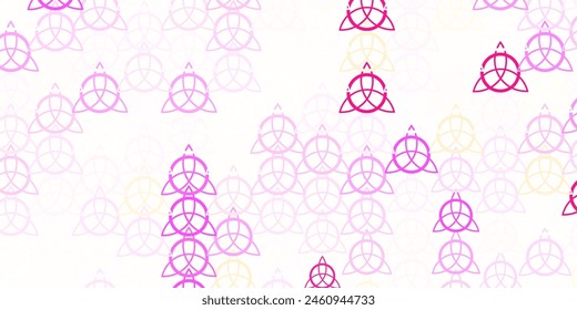 Light Pink vector pattern with magic elements. Abstract illustration with gothic gradient shapes. Design for magic, spiritual events.