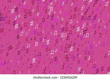 Light Pink vector pattern with music elements. Shining illustration of colorful gradient music notes. Pattern for festival leaflets.