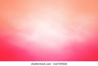 Light Pink vector pattern with night sky stars. Shining colored illustration with bright astronomical stars. Best design for your ad, poster, banner.