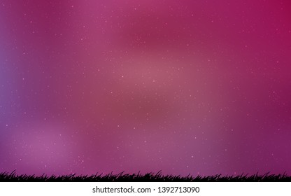 Light Pink vector pattern with night sky stars. Shining illustration with sky stars on abstract template. Smart design for your business advert.