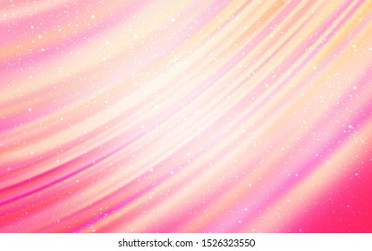 Light Pink vector pattern with night sky stars. Space stars on blurred abstract background with gradient. Pattern for futuristic ad, booklets.