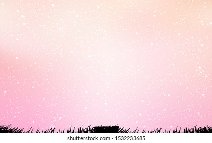 Light Pink vector pattern with night sky stars. Space stars on blurred abstract background with gradient. Template for cosmic backgrounds.