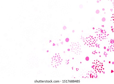 Light Pink vector pattern with random forms. Modern abstract illustration with colorful random forms. Best smart design for your business.