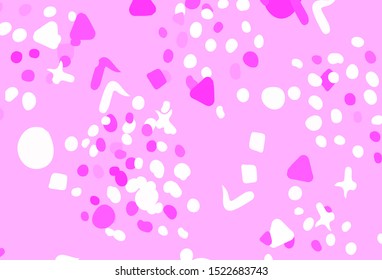 Light Pink vector pattern with random forms. Illustration with colorful gradient shapes in abstract style. Modern design for your business card.