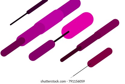 Light Pink vector pattern with rounded lines. Modern geometrical abstract illustration with staves. The pattern can be used as ads, poster, banner for medicine.