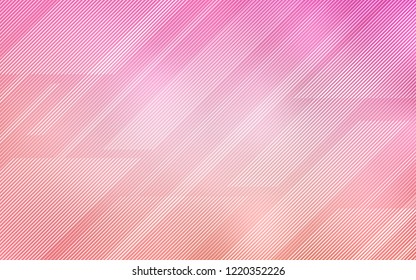 Light Pink vector pattern with sharp lines. Glitter abstract illustration with colored sticks. Pattern for your busines websites.
