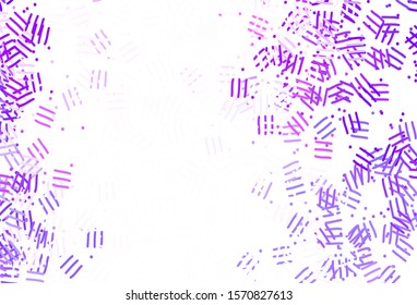 Light Pink vector pattern with sharp lines, dots. Glitter abstract illustration with colorful sticks. Best design for your ad, poster, banner.