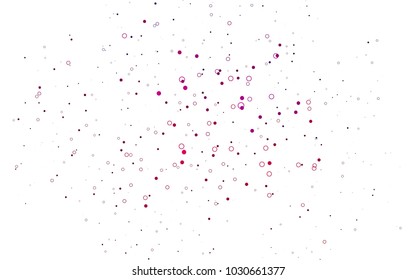 Light Pink vector  pattern with spheres. Glitter abstract illustration with blurred drops of rain. Beautiful design for your business natural advert.