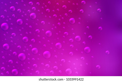 Light Pink vector pattern with spheres. Glitter abstract illustration with blurred drops of rain. Completely new template for your brand book.