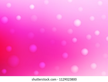 Light Pink vector pattern with spheres. Modern abstract illustration with colorful water drops. The pattern can be used for ads, leaflets of liquid.