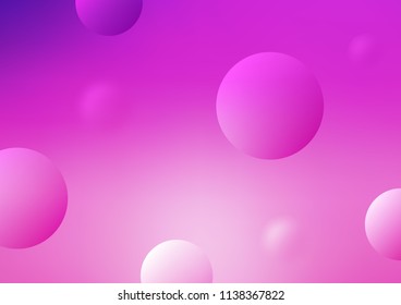Light Pink vector pattern with spheres. Blurred bubbles on abstract background with colorful gradient. The pattern can be used for beautiful websites.