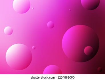 Light Pink vector pattern with spheres. Illustration with set of shining colorful abstract circles. The pattern can be used for ads, leaflets of liquid.