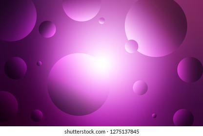Light Pink vector pattern with spheres. Blurred bubbles on abstract background with colorful gradient. New design for ad, poster, banner of your website.