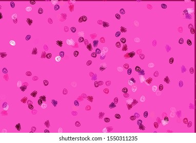Light Pink vector pattern with spheres. Modern abstract illustration with colorful water drops. Pattern for beautiful websites.