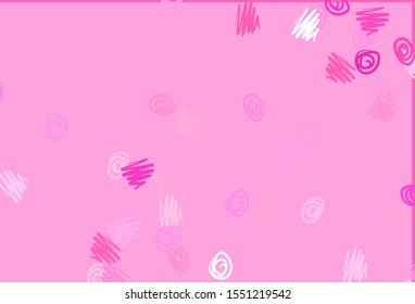 Light Pink vector pattern with spheres. Abstract illustration with colored bubbles in nature style. Pattern for beautiful websites.
