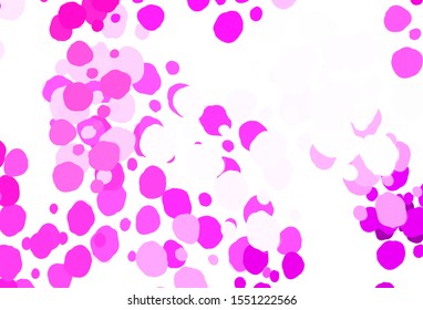 Light Pink vector pattern with spheres. Modern abstract illustration with colorful water drops. Pattern for beautiful websites.