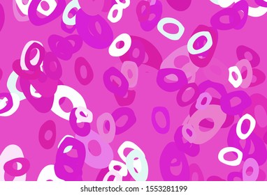 Light Pink vector pattern with spheres. Abstract illustration with colored bubbles in nature style. Design for posters, banners.