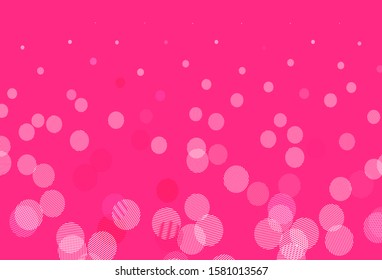 Light Pink vector pattern with spheres. Abstract illustration with colored bubbles in nature style. Pattern for futuristic ad, booklets.