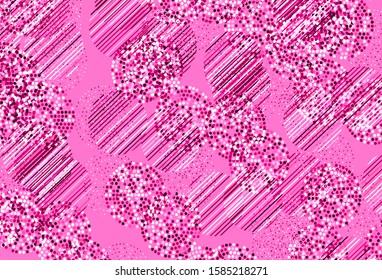 Light Pink vector pattern with spheres. Abstract illustration with colored bubbles in nature style. Design for poster, banner of websites.