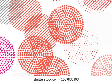 Light Pink vector pattern with spheres. Blurred bubbles on abstract background with colorful gradient. Design for poster, banner of websites.