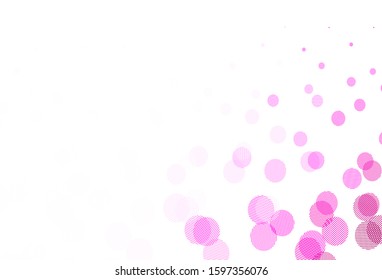 Light Pink vector pattern with spheres. Abstract illustration with colored bubbles in nature style. Pattern for textures of wallpapers.