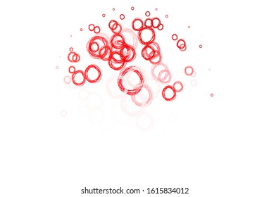 Light Pink vector pattern with spheres. Blurred decorative design in abstract style with bubbles. Pattern for futuristic ad, booklets.