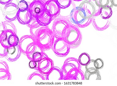 Light Pink vector pattern with spheres. Blurred bubbles on abstract background with colorful gradient. Pattern for textures of wallpapers.