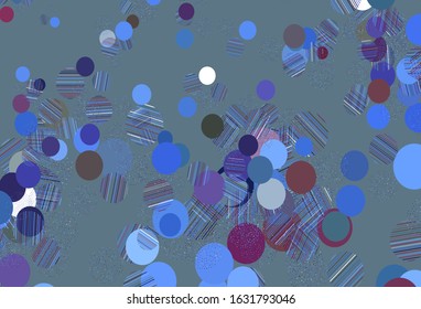 Light Pink vector pattern with spheres. Glitter abstract illustration with blurred drops of rain. Design for your business advert.