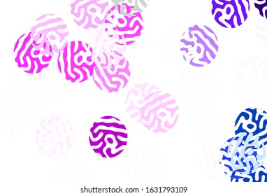 Light Pink vector pattern with spheres. Abstract illustration with colored bubbles in nature style. Design for your business advert.