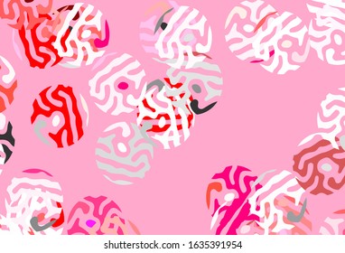 Light Pink vector pattern with spheres. Beautiful colored illustration with blurred circles in nature style. Pattern for futuristic ad, booklets.