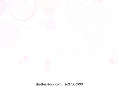 Light Pink vector pattern with spheres. Glitter abstract illustration with blurred drops of rain. Pattern for futuristic ad, booklets.