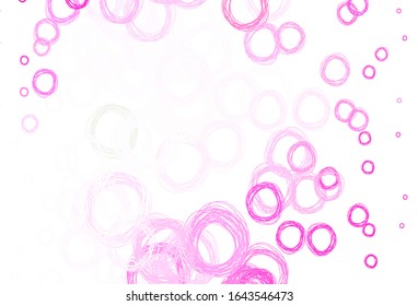 Light Pink vector pattern with spheres. Illustration with set of shining colorful abstract circles. Pattern for beautiful websites.