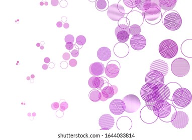 Light Pink vector pattern with spheres. Blurred bubbles on abstract background with colorful gradient. Pattern for ads, leaflets.