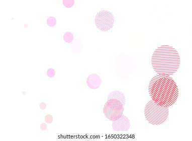 Light Pink vector pattern with spheres. Abstract illustration with colored bubbles in nature style. Design for poster, banner of websites.