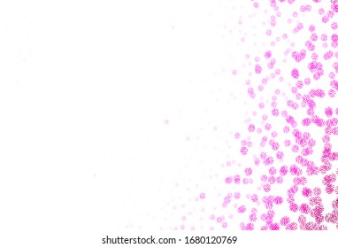 Light Pink vector pattern with spheres, lines. Circles, lines with colorful gradient on abstract background. Pattern for beautiful websites.