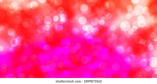 Light Pink vector pattern with spheres. Modern abstract illustration with colorful circle shapes. New template for a brand book.