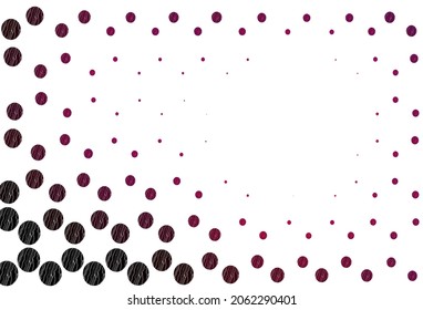 Light pink vector pattern with spheres. Abstract illustration with colored bubbles in nature style. Pattern for beautiful websites.