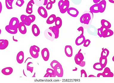 Light Pink vector pattern with spheres. Abstract illustration with colored bubbles in nature style. Design for posters, banners.