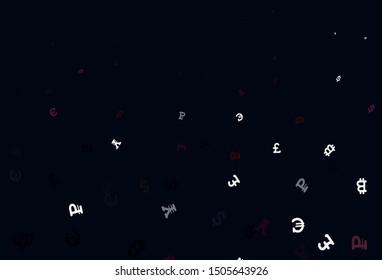 Light Pink vector pattern with symbols of currency. Blurred design in simple style with symbols of currency. Pattern for bank ads, posters, banners.