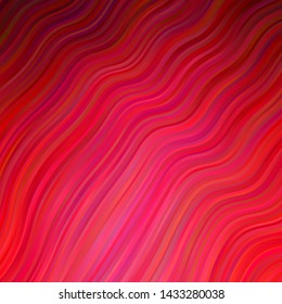 Light Pink vector pattern with wry lines. Colorful geometric sample with gradient curves.  Pattern for busines booklets, leaflets