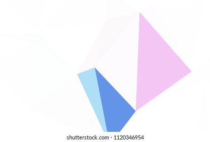 Light Pink vector polygon abstract background. Colorful illustration in polygonal style with gradient. Triangular pattern for your design.