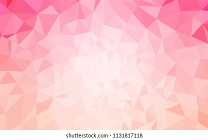 Light Pink vector polygon abstract layout. A completely new color illustration in a polygonal style. Triangular pattern for your design.