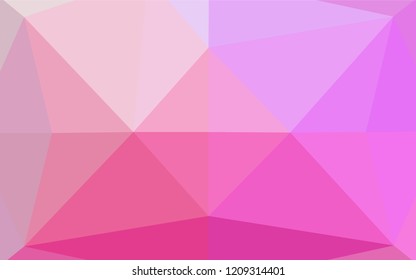 Light Pink vector polygon abstract background. Glitter abstract illustration with an elegant design. Triangular pattern for your business design.