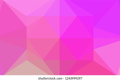 Light Pink vector polygon abstract background. Triangular geometric sample with gradient.  A new texture for your design.