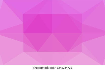 Light Pink vector polygon abstract backdrop. Shining illustration, which consist of triangles. The best triangular design for your business.