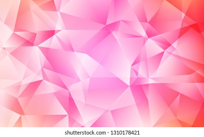 Light Pink vector polygon abstract backdrop. Colorful illustration in abstract style with triangles. Completely new template for your banner.