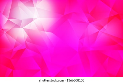 Light Pink vector polygon abstract backdrop. Colorful illustration in polygonal style with gradient. Template for cell phone's backgrounds.