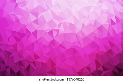 Light Pink vector polygon abstract backdrop. Shining illustration, which consist of triangles. Completely new template for your business design.